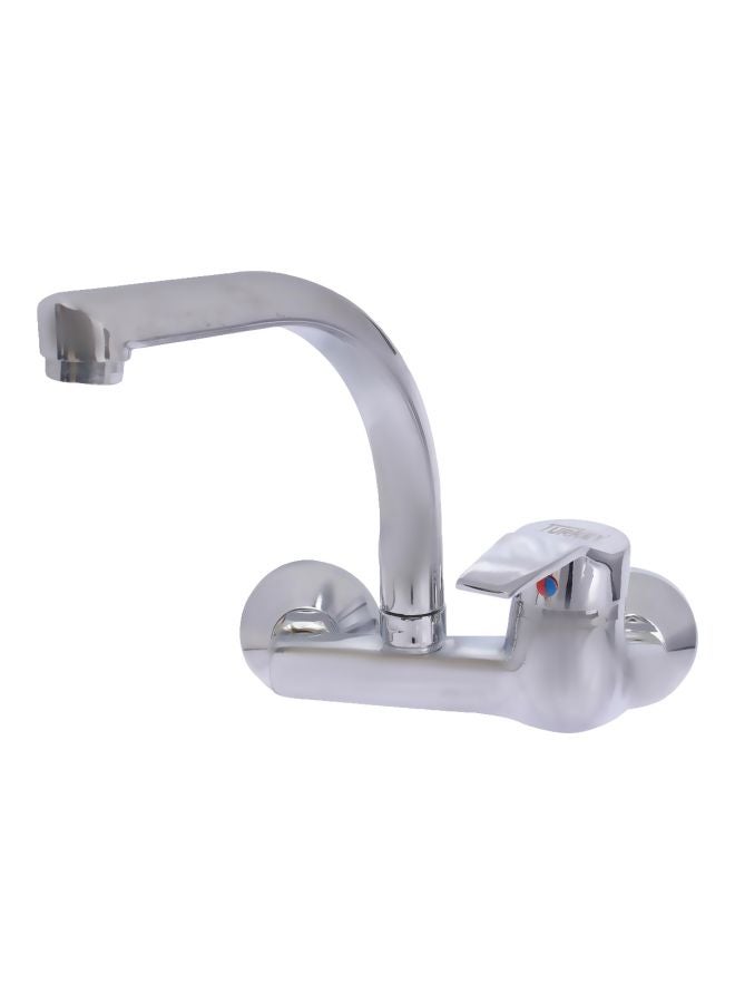 سان جورج ديزاين صنبور جداري بخلاط للمطبخ فضي