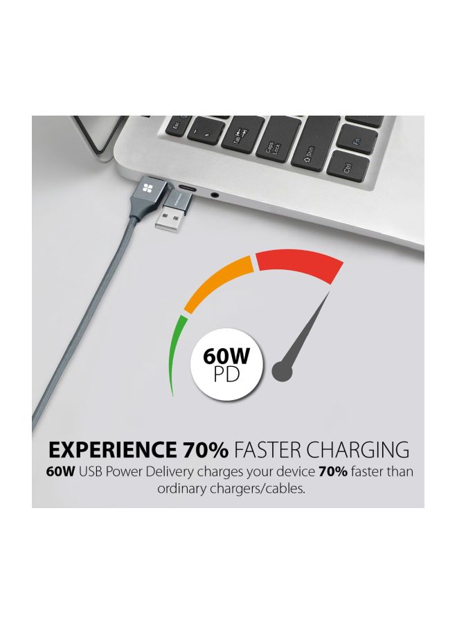6-in-1 Hybrid Multi-Connector cable for Charging & Data Transfer 1.2M Grey