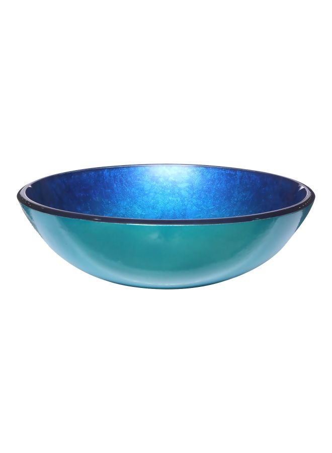 Round Shaped Glass Vessel Sink Blue 40x15x40cm
