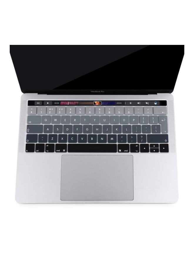 Ozone - Keyboard Skin For Apple MacBook Pro A1706/A1707 With Touch Bar Grey/Black - Image 1