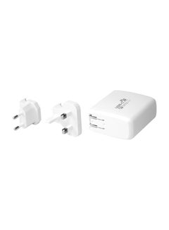 60W USB-C Charger, Premium Fast Charging 60W Type-C Power Delivery Wall Charger with Ultra-Fast Qualcomm Quick Charge 3.0 Port and Multi-Regional Plugs for All USB-C Laptops, Smartphones, Tablets, PowerCore-60 White