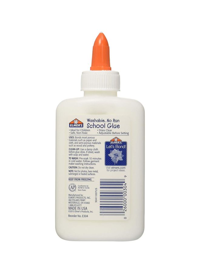 إلمرز صمغ قابل للغسل للاستعمال المدرسي من 6 قطع أبيض - Image 2