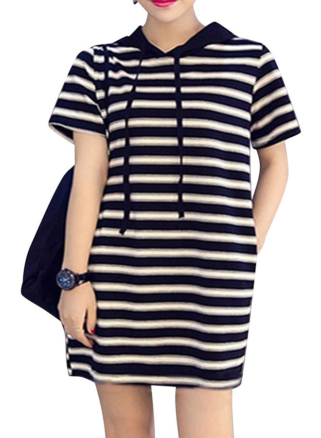 Casual Short Sleeve Mini T-Shirt Dress Black  - Image 1