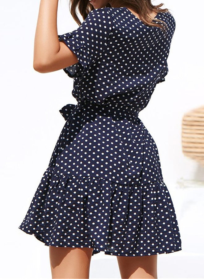 A Line Short Sleeve Mini Dress Black - Image 2