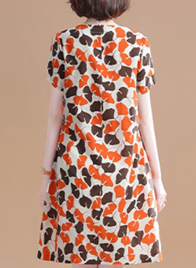 A Line Short Sleeve Mini Dress Multicolour - Image 3