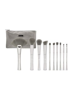 10-Piece Metalized Brush Set With Bag Smoke ‘n Mirrors
