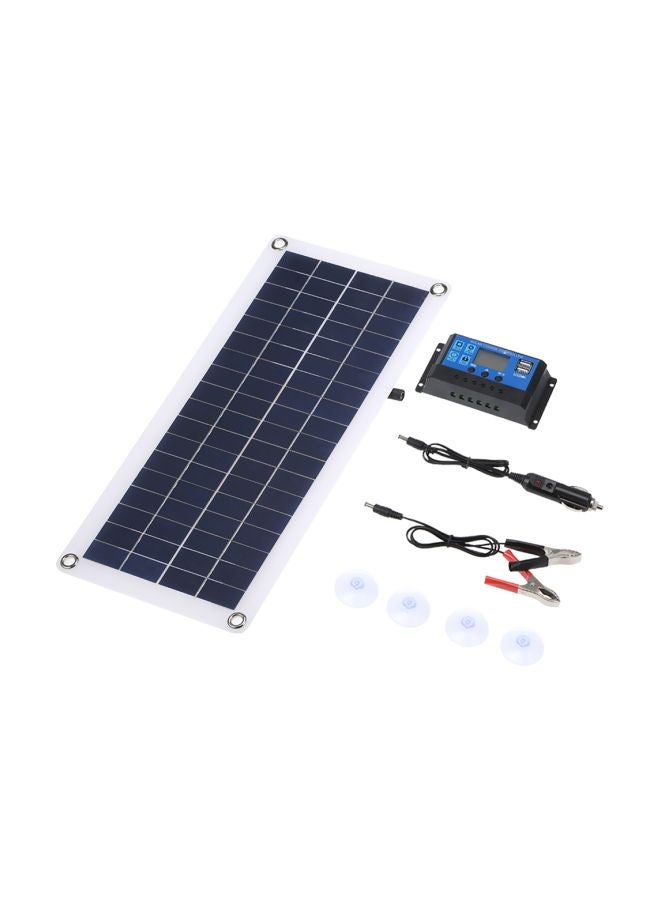 Generic - Solar Panel With USB Port And Car Charger Black/White/Blue - Image 1