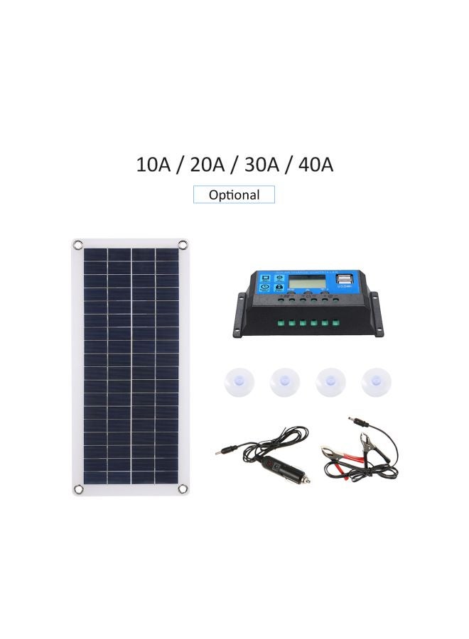 Generic - Solar Panel With USB Port And Car Charger Black/White/Blue - Image 1