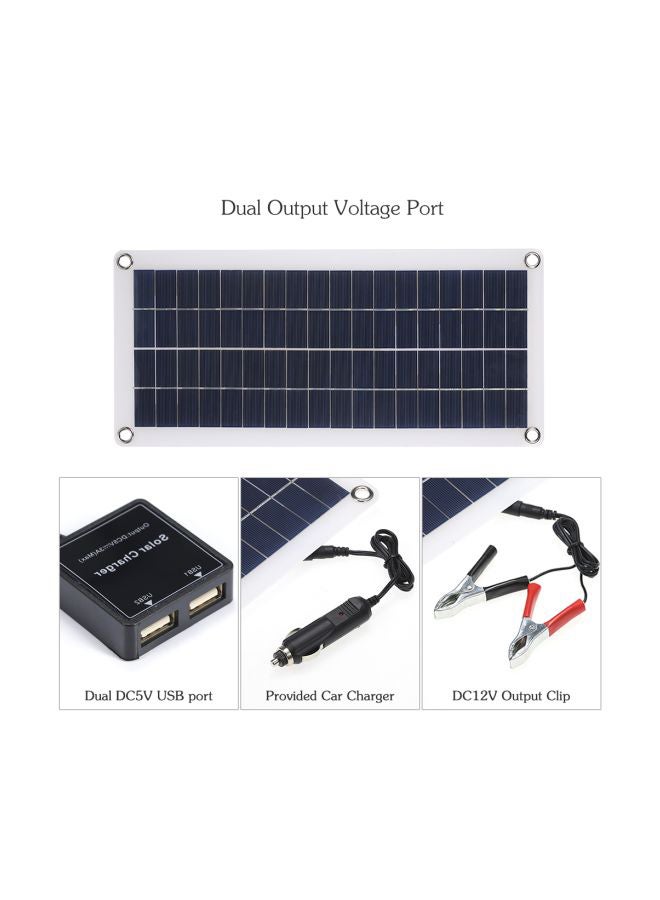 Generic Solar Panel With USB Port And Car Charger Black/White/Blue  - Image 4