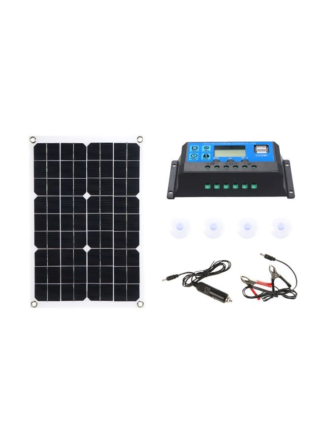 Generic Dual Output Solar Panel With Solar Charge Controller Black  - Image 1