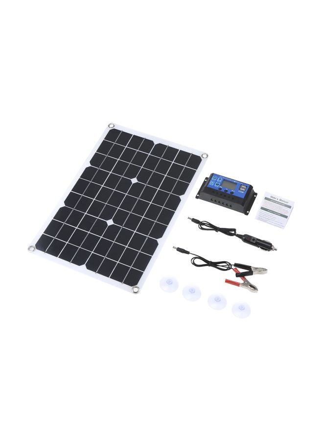 Generic Dual Output Solar Panel With Solar Charge Controller Black  - Image 1