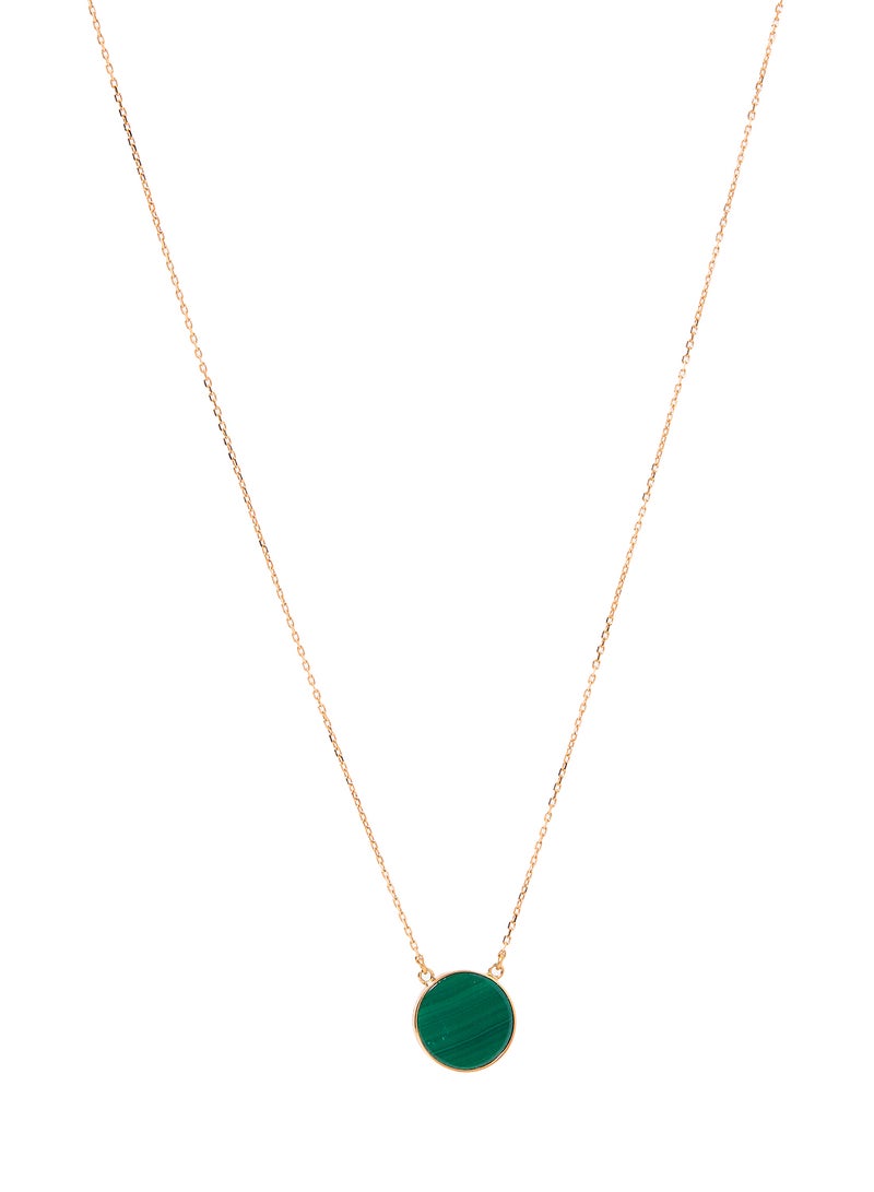 Capri Gold - 18 Karat Rose Gold Malachite Single Stone Necklace - Image 1