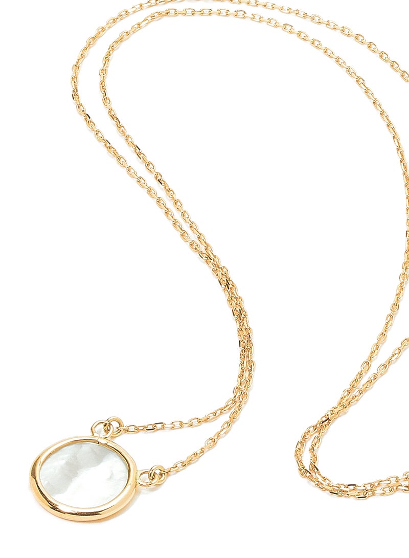 Capri Gold - 18 Karat Rose Gold Mother Of Pearl Single Stone Necklace - Image 1