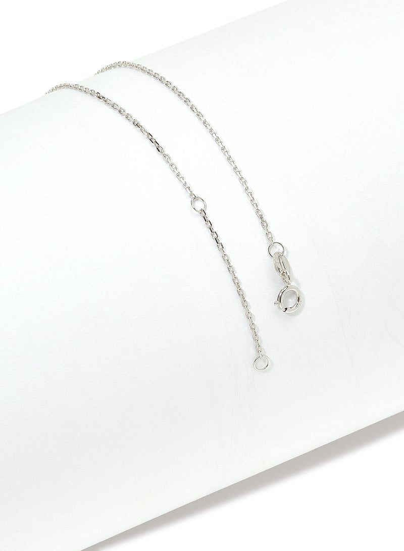 Capri Gold 18 Karat White Gold Malachite Single Stone Necklace - Image 3