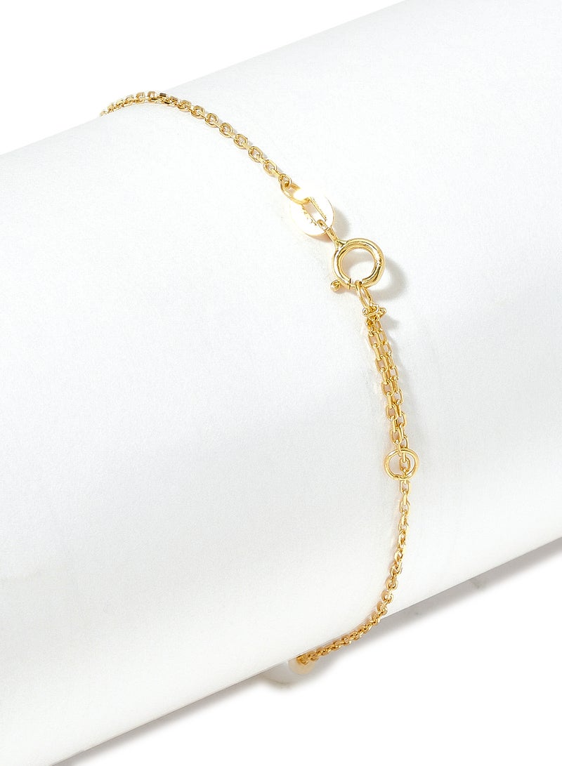 Capri Gold 18 Karat Gold Malachite And Pearl Two Stone Bracelet  - Image 3
