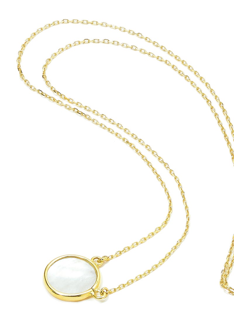 Capri Gold - 18 Karat Gold Green Onyx Single Stone Necklace - Image 1