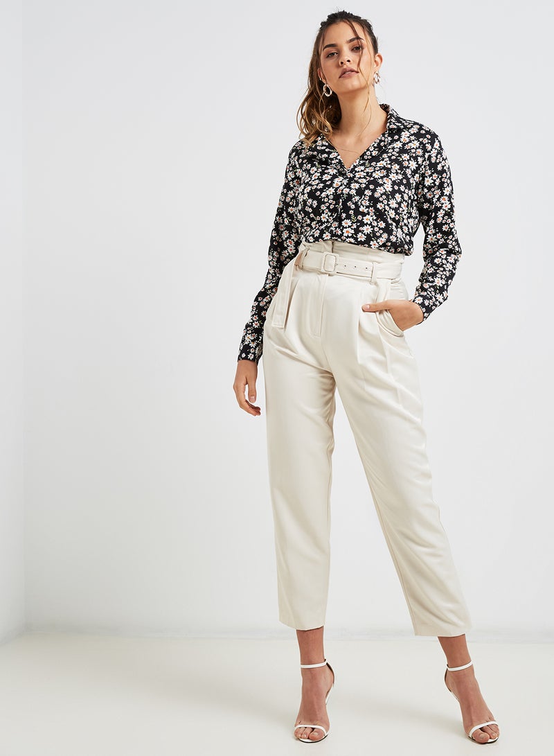 High Streets - Floral Print Blouse Black/White - Image 1