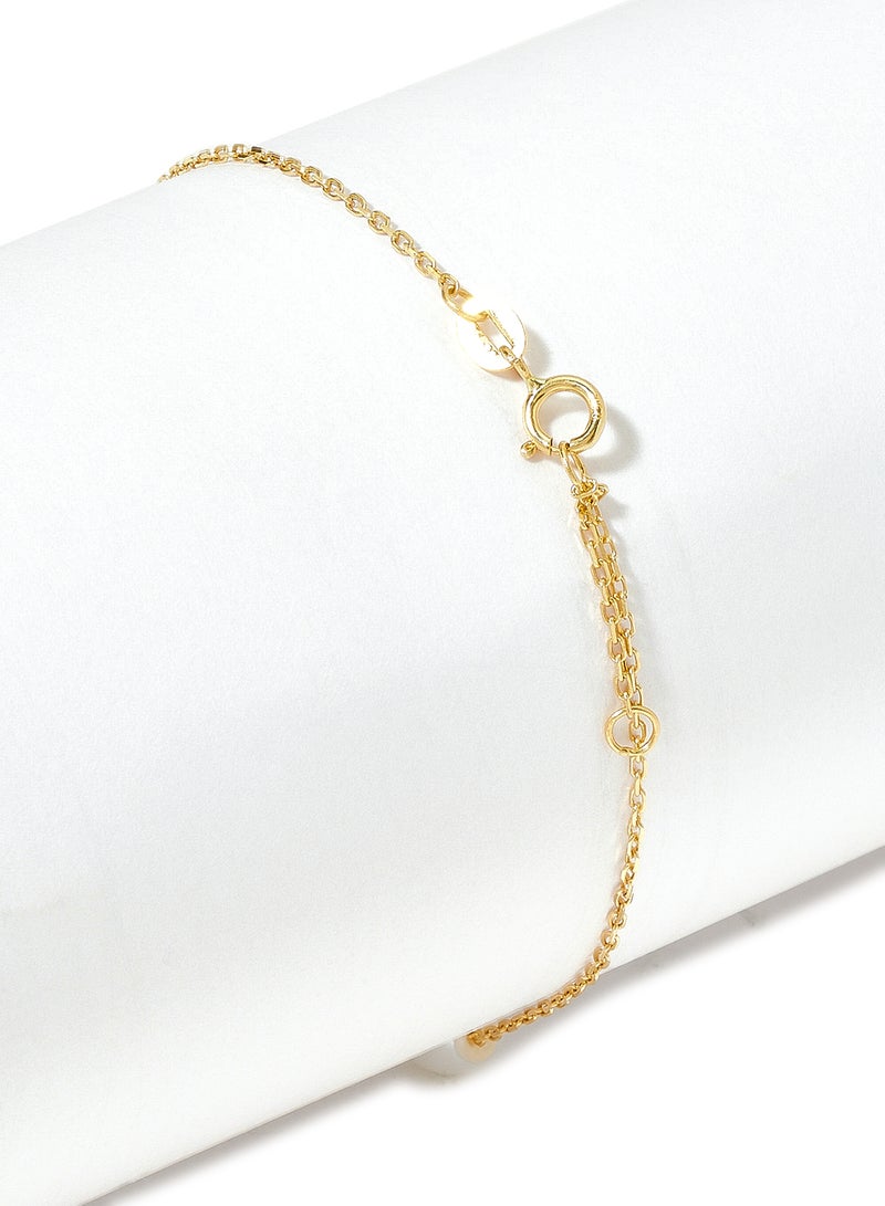 Capri Gold 18 Karat Gold Malachite And Pearl Three Stone Bracelet - Image 3