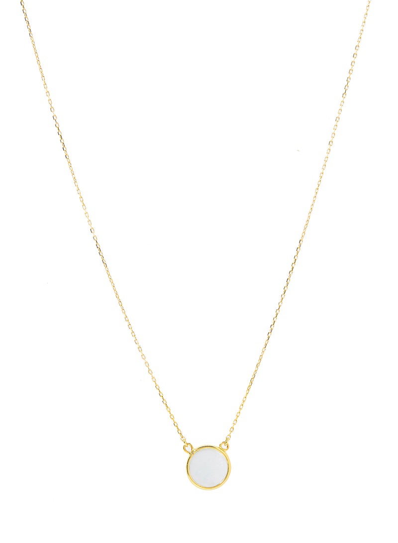 18 Karat Gold Mother Of Pearl Single Stone Necklace - v1573625808/N31968168A_1