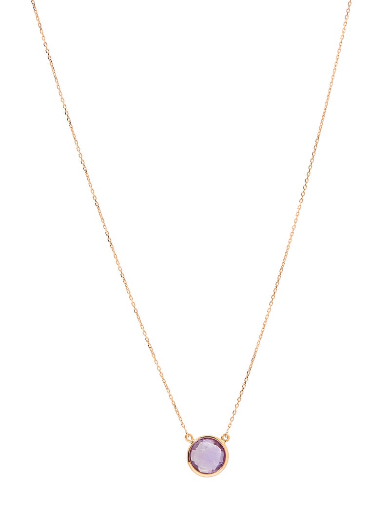 Capri Gold - 18 Karat Rose Gold Amethyst Single Stone Necklace - Image 1
