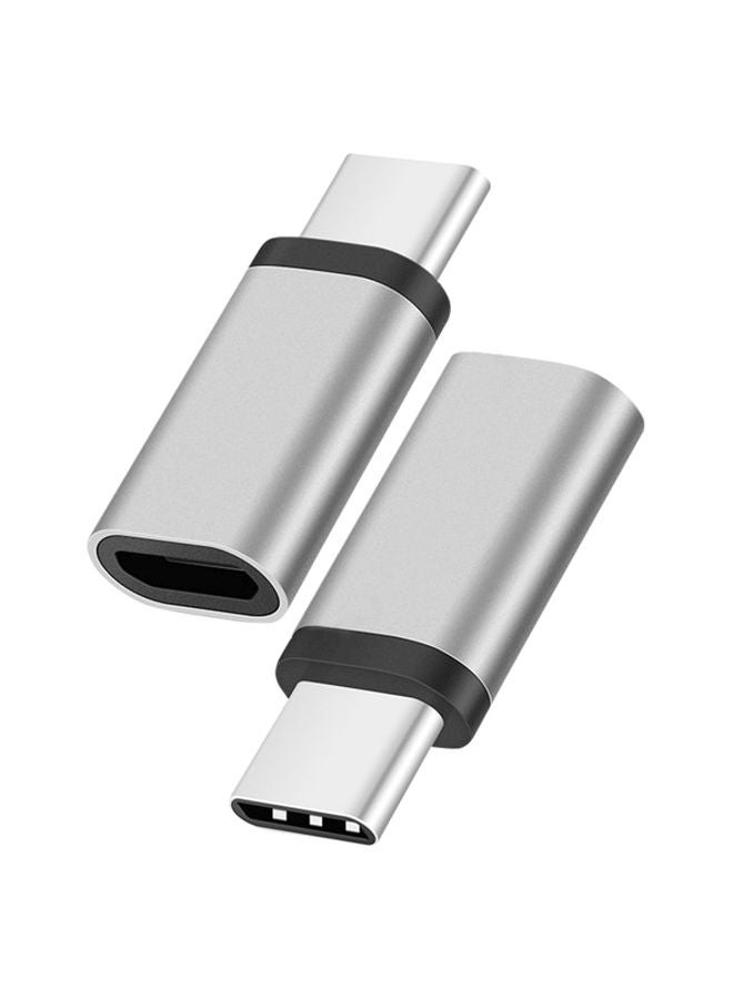 محوّل OTG من USB-C إلى مايكرو USB أسود/ فضي - v1573625907/N31895516A_1