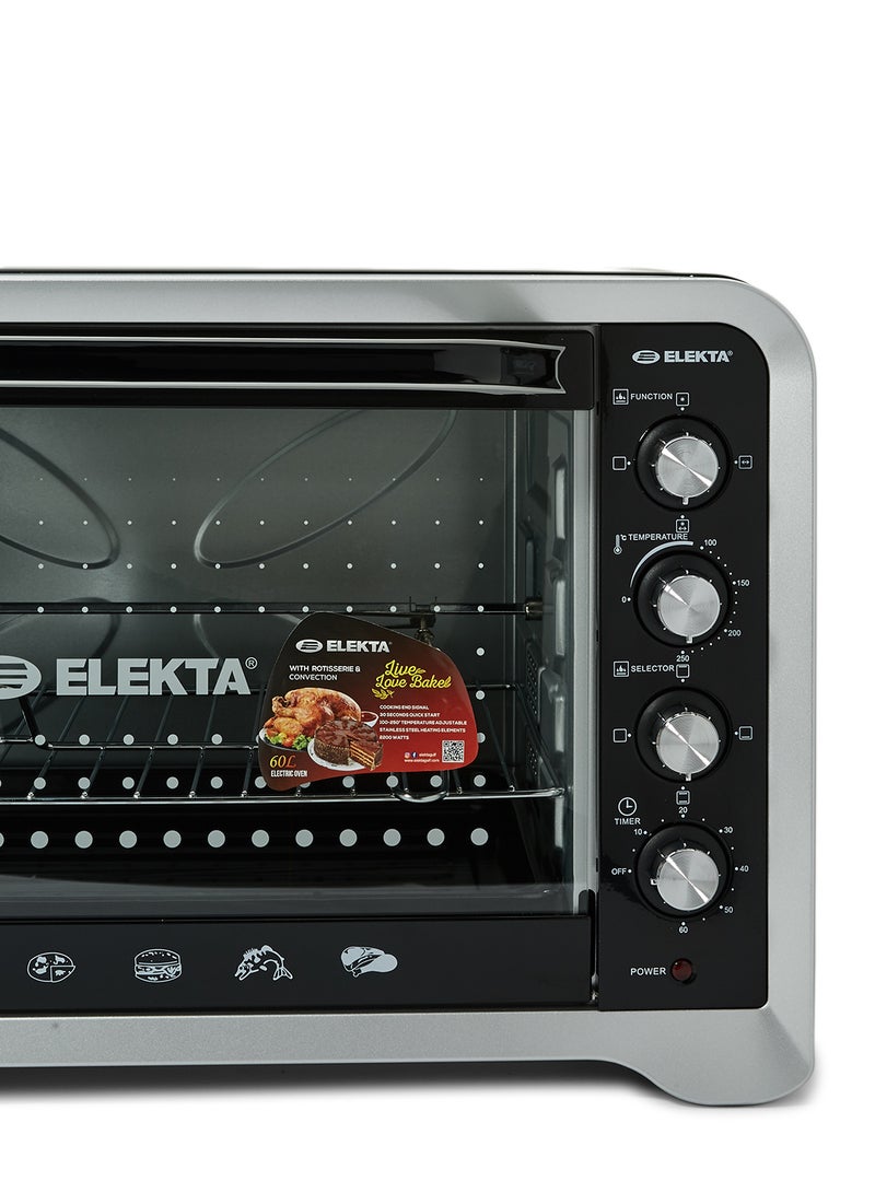 ELEKTA - Electric Oven 60L With Rotisserie And Convection 60.0 L EBRO-787CG(A) Silver/Black - Image 1