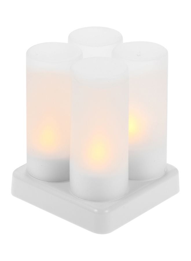طقم مصابيح LED على شكل شموع قابلة للشحن من 4 قطع أبيض 20سم  - Image 1