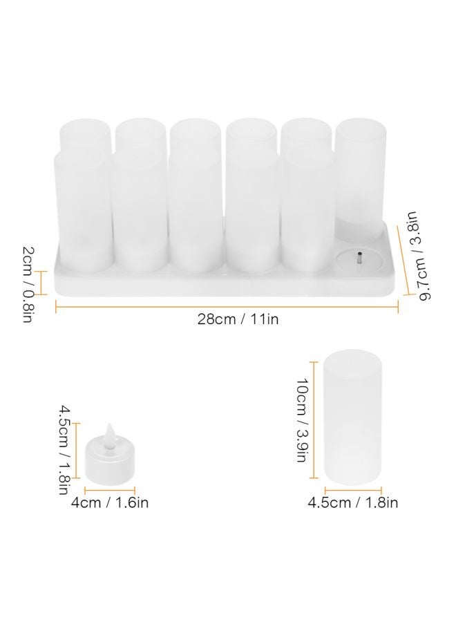 12-Piece LED Rechargeable Candle Lights White 20cm - Image 4