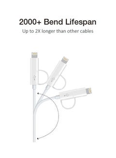 LINKCOMN USB To Micro USB Data Cable With Lightning Connector White  - Image 4