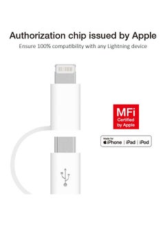 LINKCOMN USB To Micro USB Data Cable With Lightning Connector White  - Image 2
