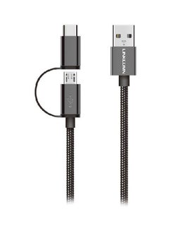 LINKCOMN Micro USB Cable With Lightning Connector Black  - Image 1