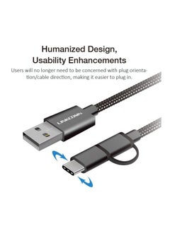 LINKCOMN Micro USB Cable With Lightning Connector Black  - Image 2