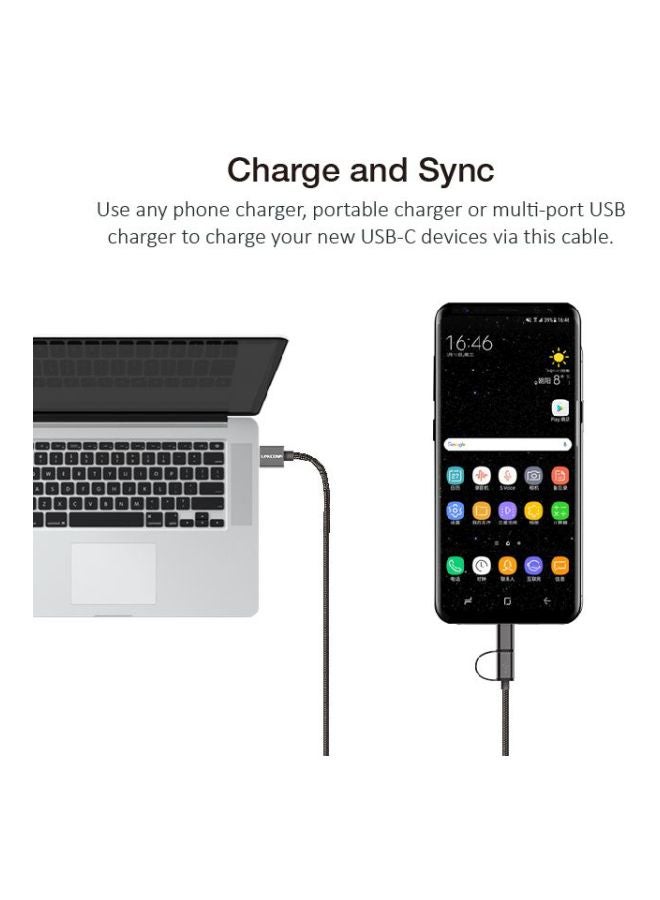 LINKCOMN Micro USB Cable With Lightning Connector Black  - Image 3