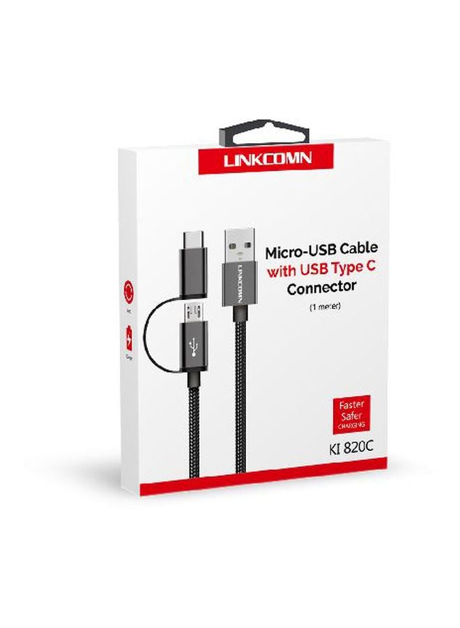 LINKCOMN Micro USB Cable With Lightning Connector Black  - Image 5