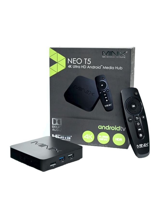 Minix - Neo T5 4K Ultra HD Latest Android Media Hub Set Top Box ANTV-MNX-T5 Black - Image 1