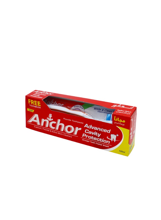 Anchor Advance Cavity Protection Toothpaste With Toothbrush White/Blue/Orange 125ml - Image 1