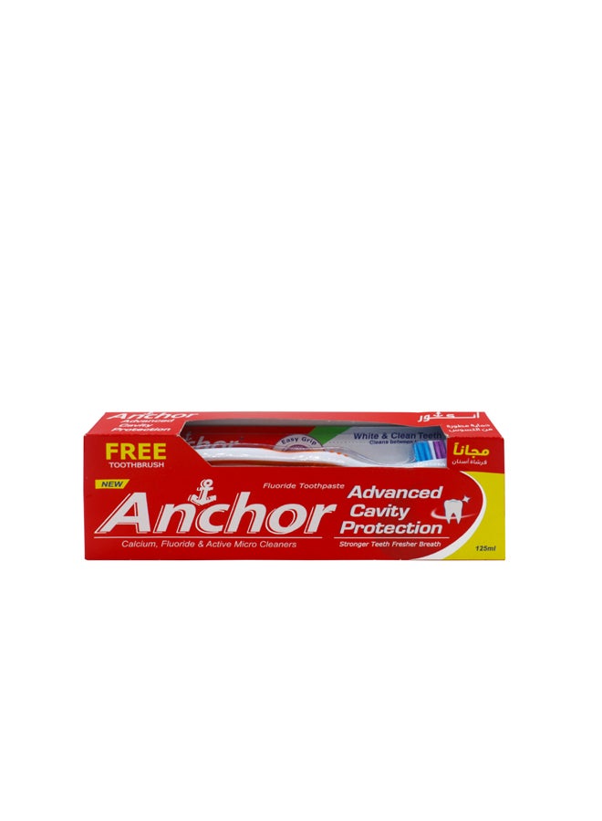Anchor Advance Cavity Protection Toothpaste With Toothbrush White/Blue/Orange 125ml - Image 2