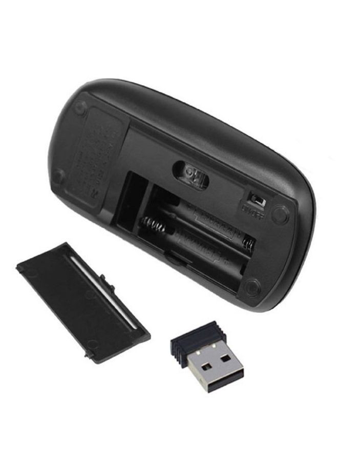 ماوس ضوئي لاسلكي مع مستقبل USB لأجهزة اللابتوب أسود - Image 2