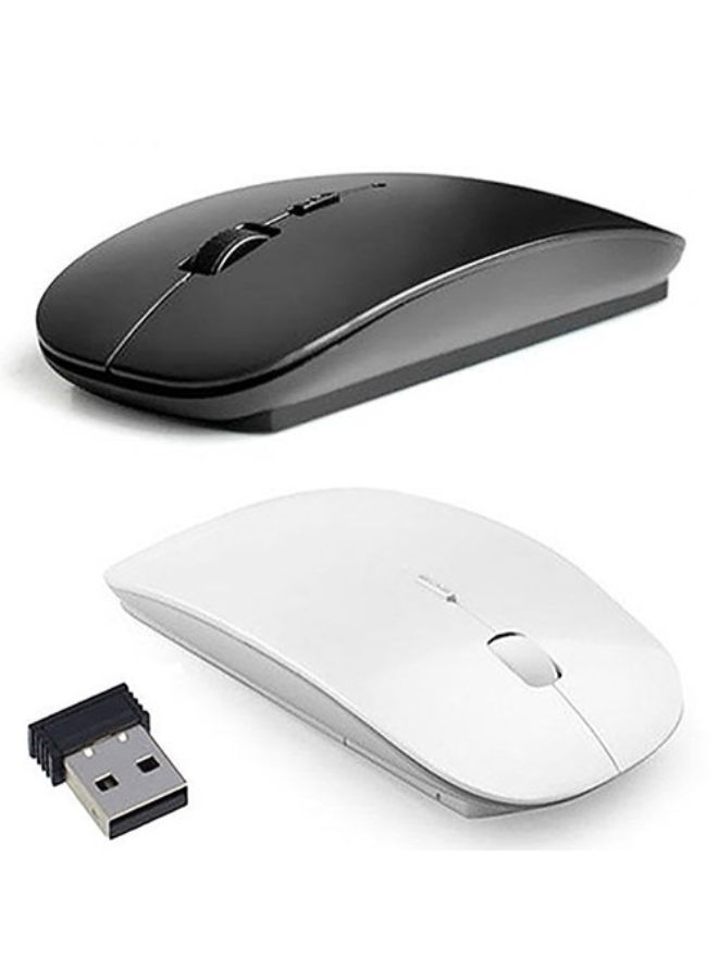 ماوس لاسلكي سعة 2.4 جيجاهرتز بتصميم رفيع للغاية ومنفذ USB أبيض - Image 2