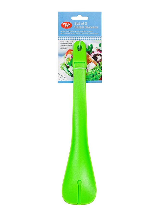 تالا طقم أدوات تقديم السلطة من قطعتين أخضر 30.2x6.5x3.2سم - Image 1