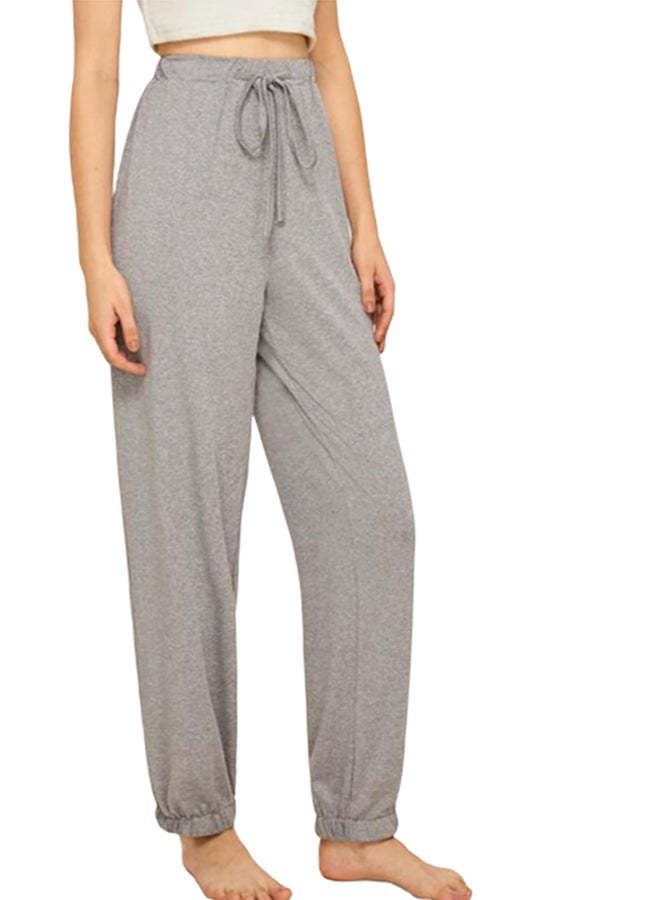 Generic - Peg Solid Belt Casual Trousers Grey - Image 1