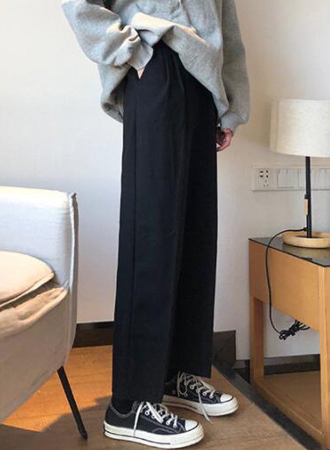 Wide Leg Pants Solid Fashion Loose Pants Black - Image 2