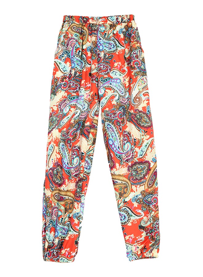 Mid-Rise Loose Printed Pants Multicolor - Image 1