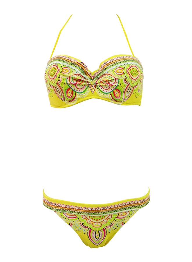 Generic - Bikini Set Ethnic Style Block Fashion Swimsuit Yellow - Image 1