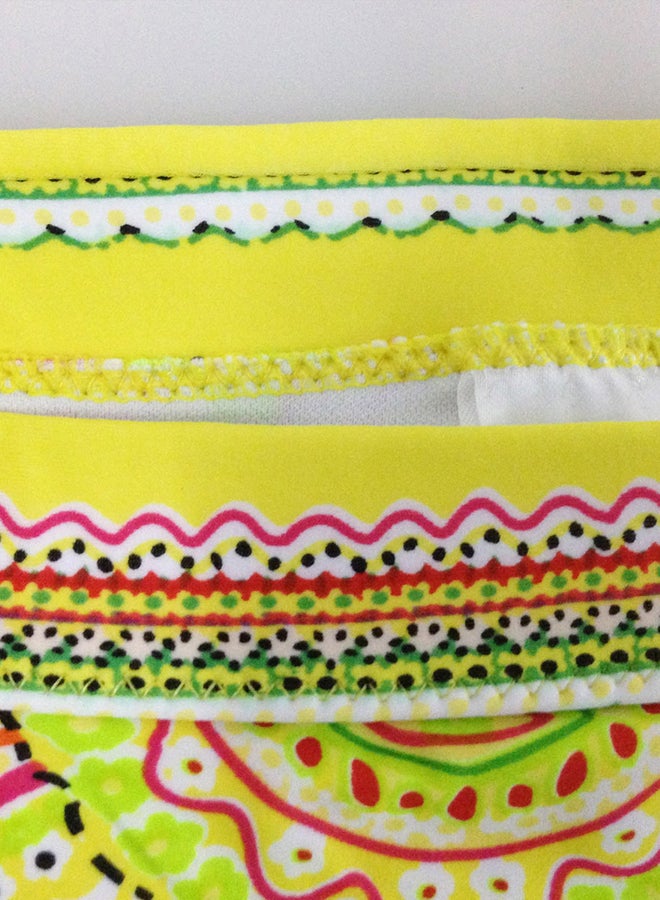 Generic - Bikini Set Ethnic Style Block Fashion Swimsuit Yellow - Image 1