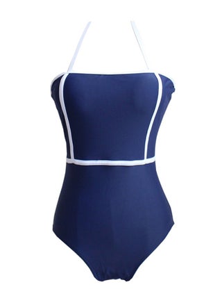 Brief Block Spaghetti Straps One Piece Tankini Sapphire Blue - v1573648737/N31879385V_1