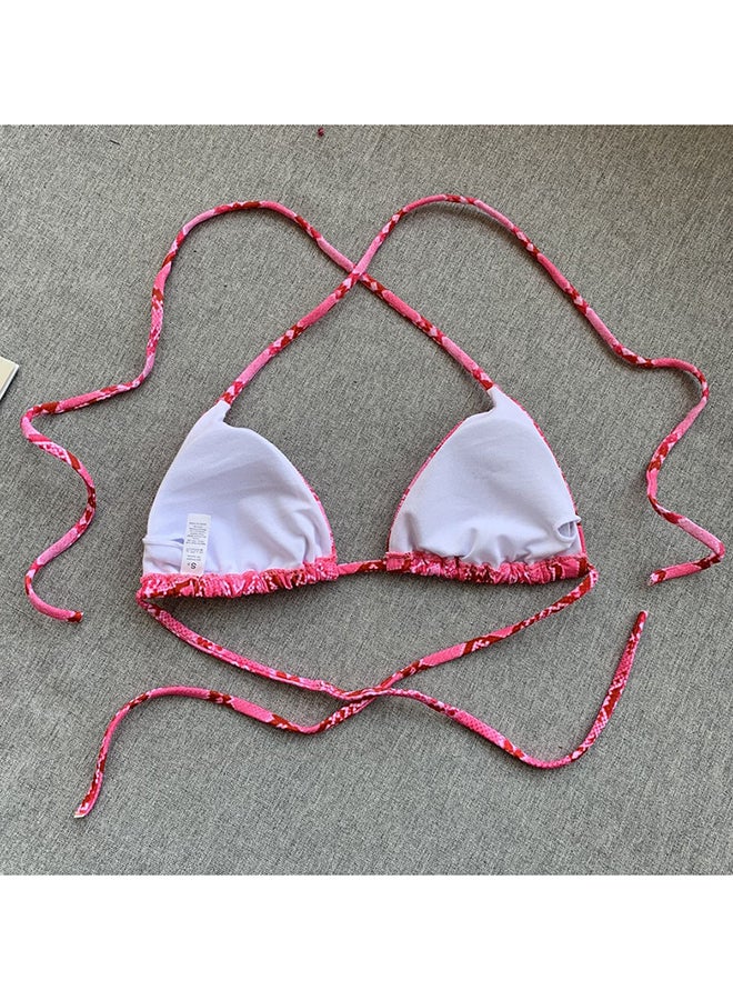 2-Piece Snake Print Bikini Set Pink - Image 4