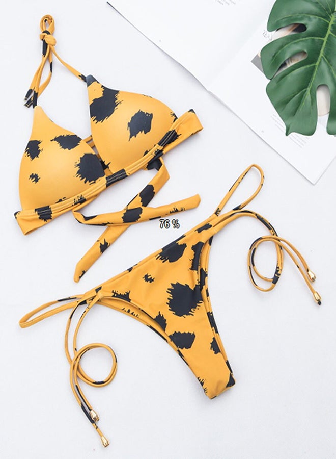 2-Piece Block Bandage Beach Bikini Set Multicolor - Image 3