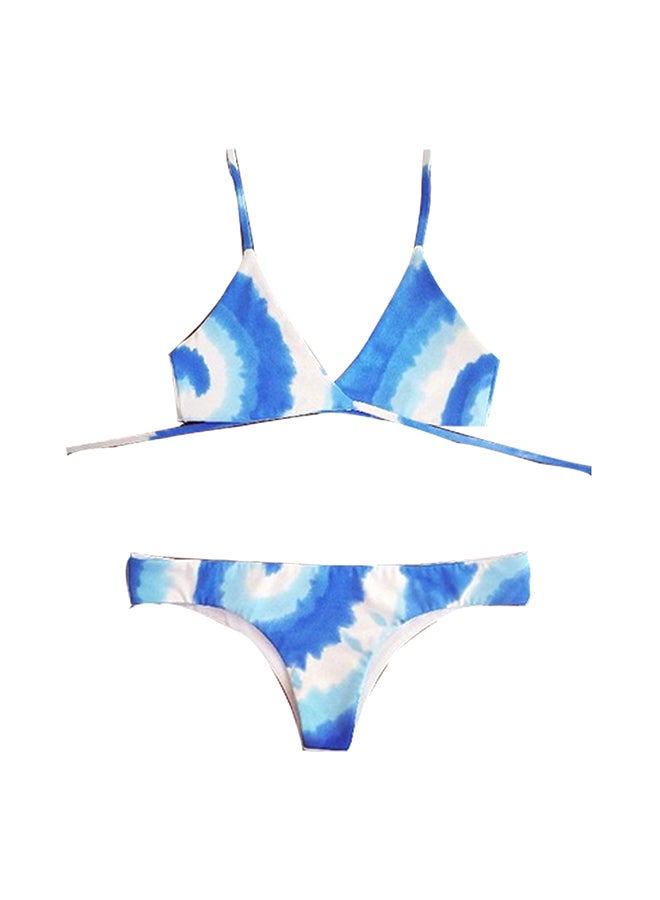 Chic Block Bandage Halterneck Beach Bikini Set Multicolor - Image 1