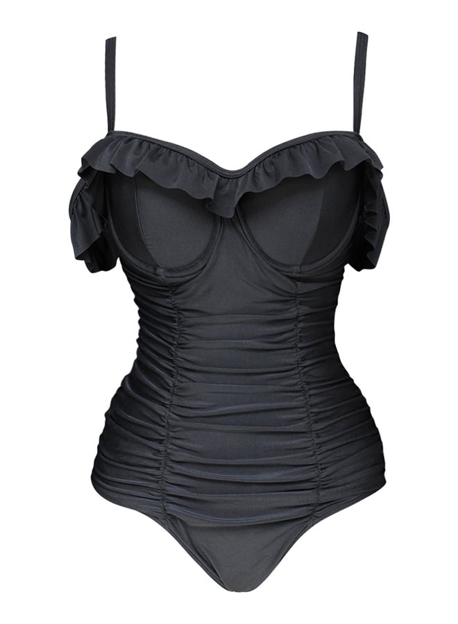 Generic - One Piece Ruffle Swimsuit Black - Image 1